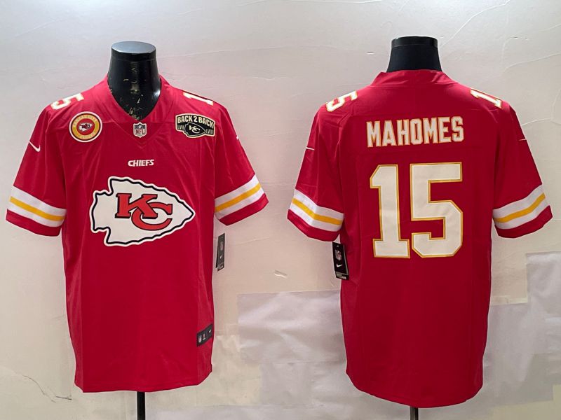 Men Kansas City Chiefs #15 Mahomes Red Nike Team Logo 2025 NFL Jersey style 7->pittsburgh steelers->NFL Jersey